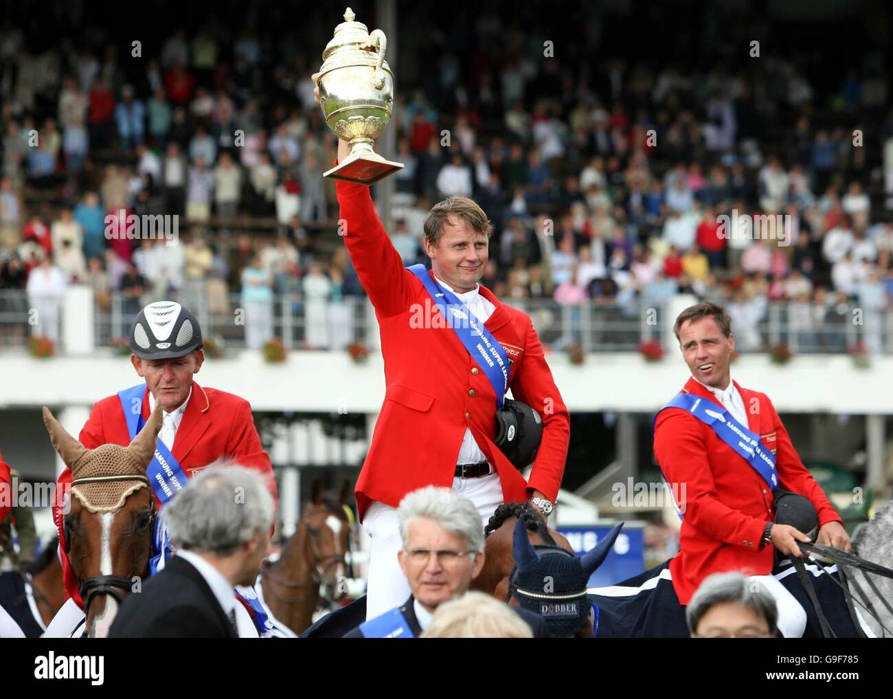 Showjumping - Aga Khan Challenge Trophy - Dublin Horse Show Stock Photo ...