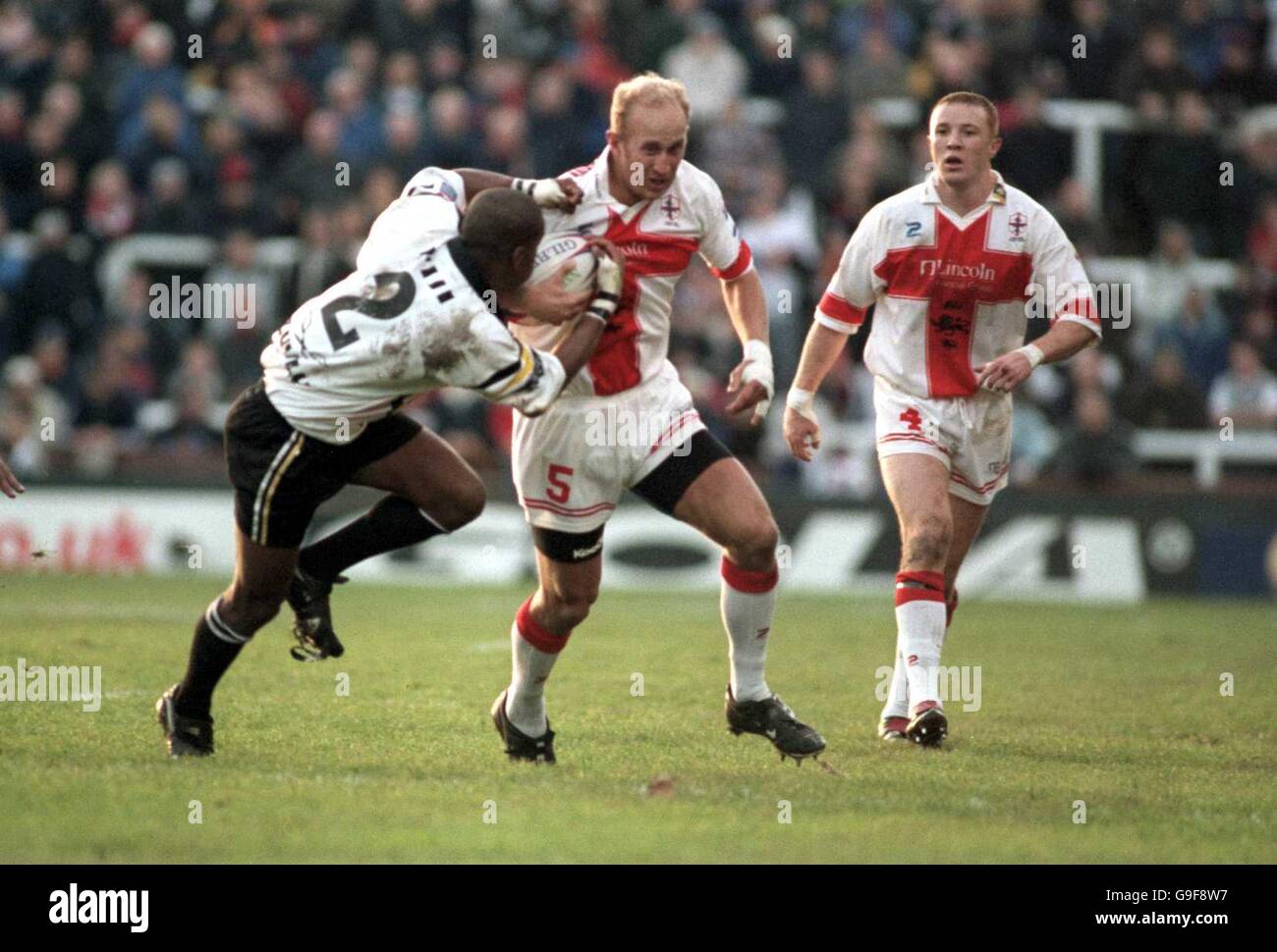 Rugby league 2000 world cup group one england v fiji hires stock