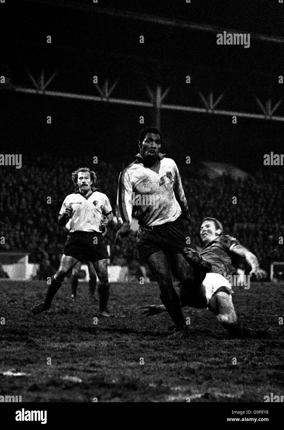 In action, Luther Blissett of Third Division Watford Football Club. The 20 year old striker - born in Jamaica - was a member of England's Under 21 squad for their recent friendly against Wales. Stock Photo