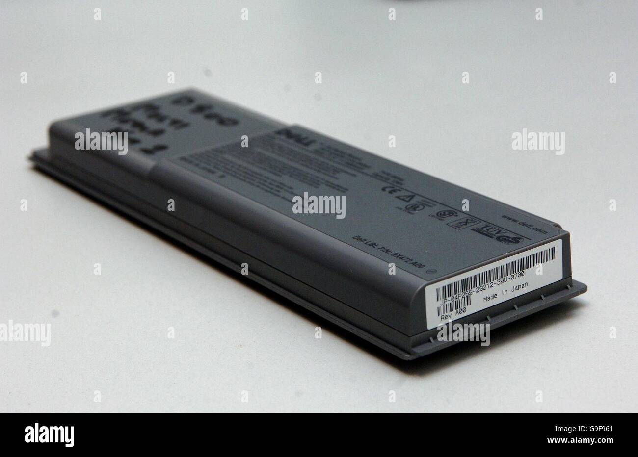 A battery from one of the Dell laptop computers that may be affected by