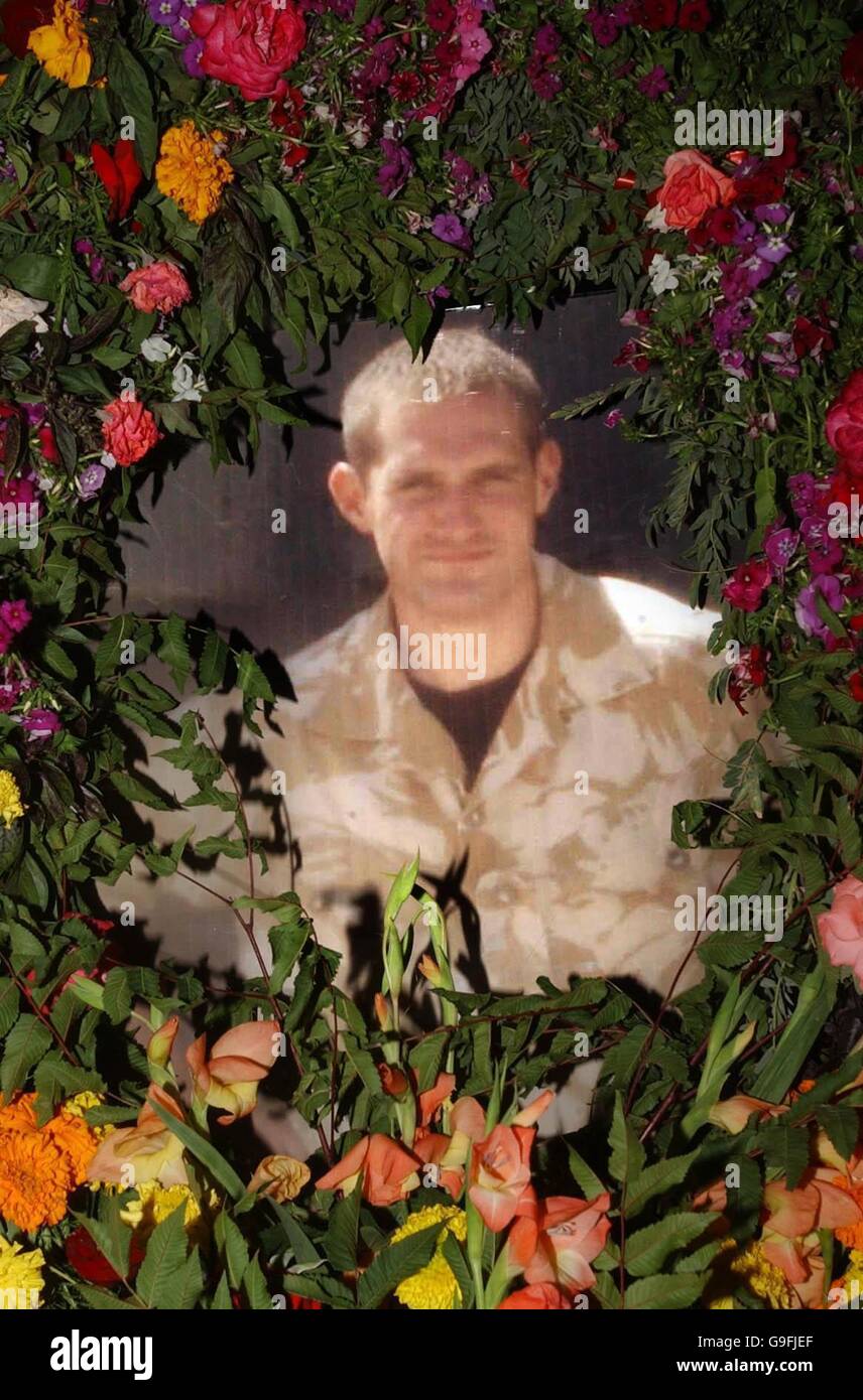 A tribute left in Camp Souter, Kabul, to Leigh Reeves of the Royal