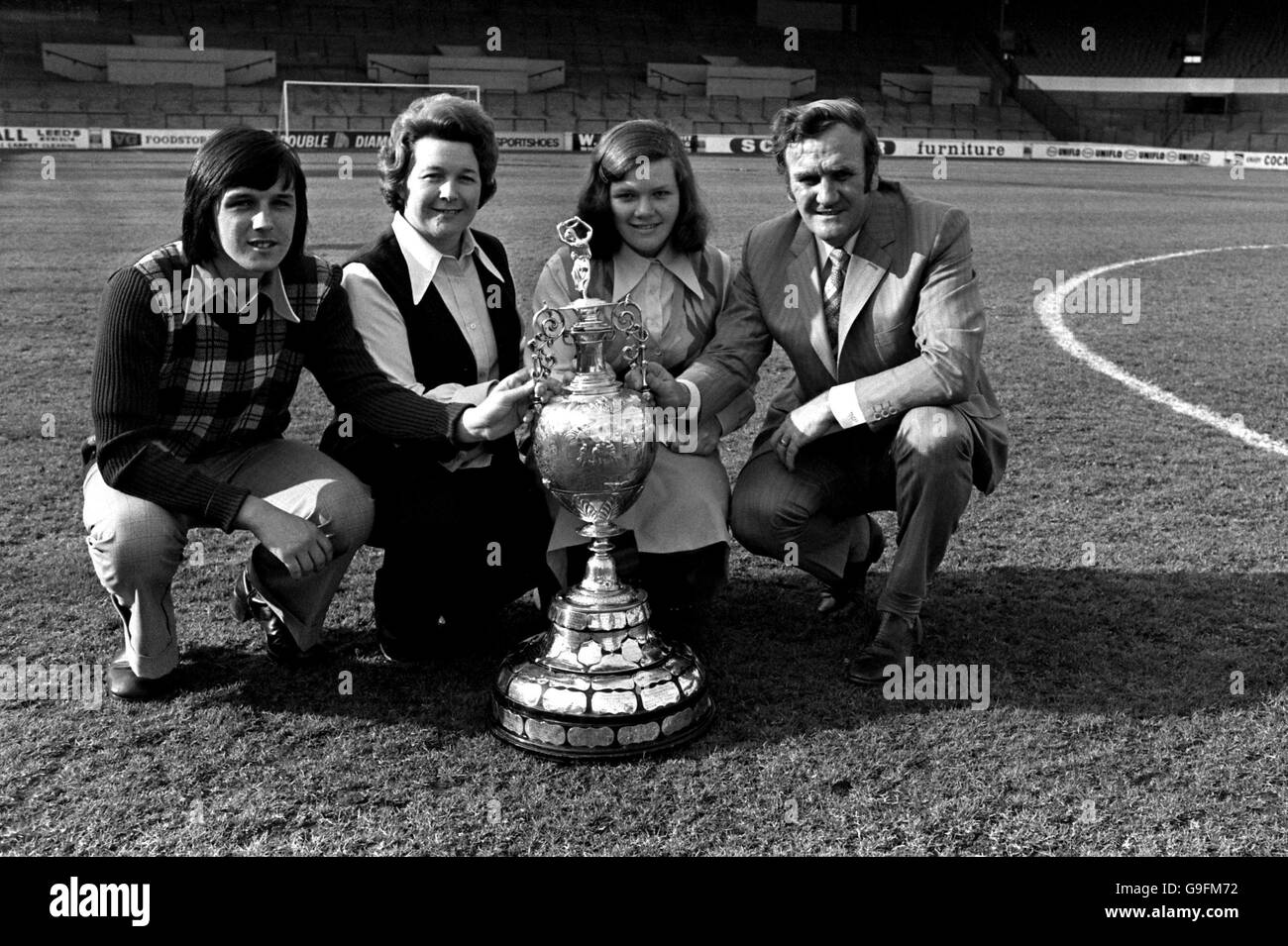 English football league championship trophy Black and White Stock