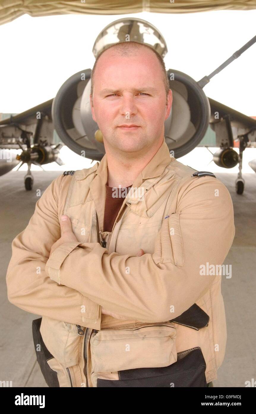 Squadron leader Damien Killeen, 33, operational commander for the Harrier detachment based in