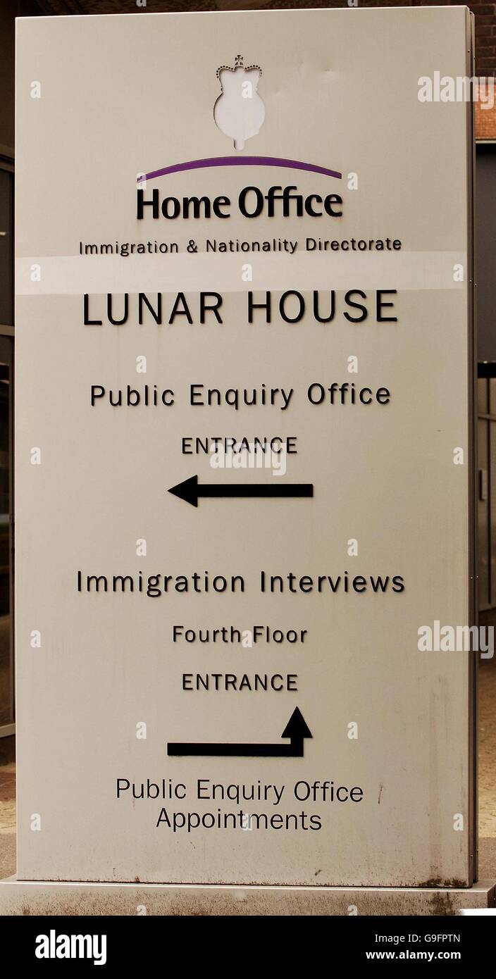 The sign outside lunar house in croydon hires stock photography and