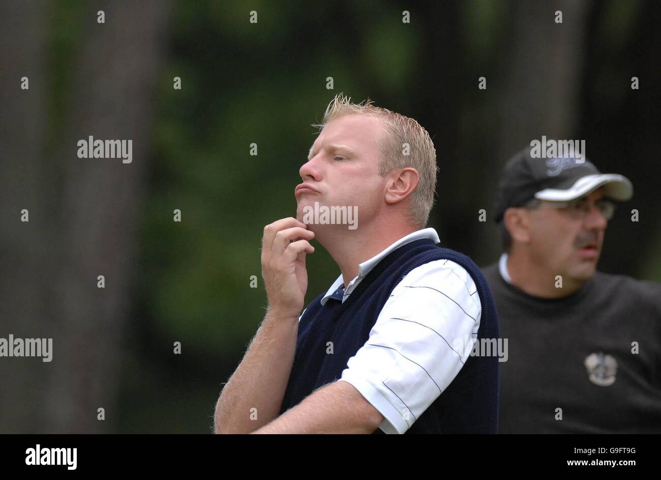 Stephen Gray at the first tee during the Gleneagles Scottish PGA Championship at Gleneagles. Stock Photo