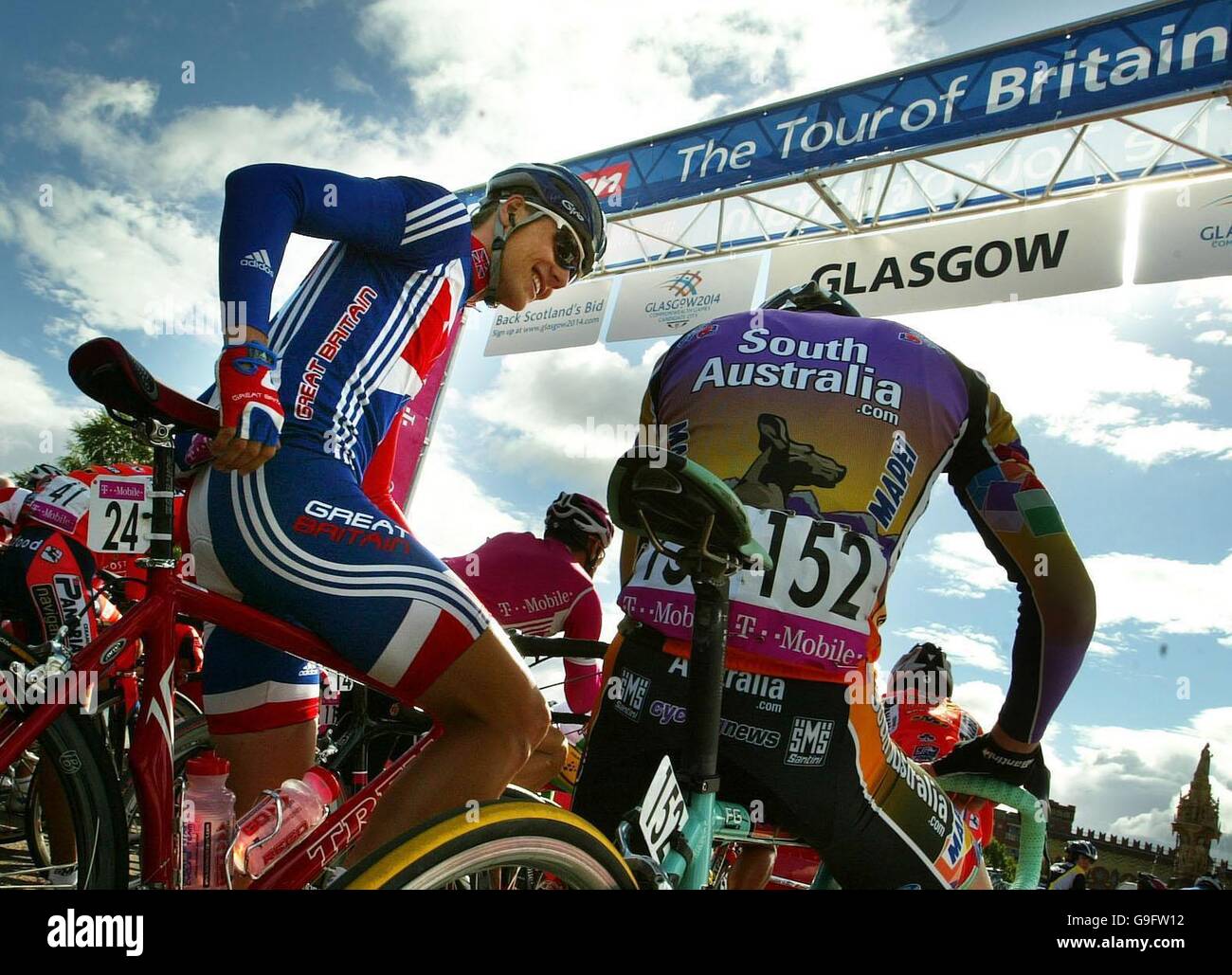 Cycling - Tour of Britain - Glasgow. Stock Photo