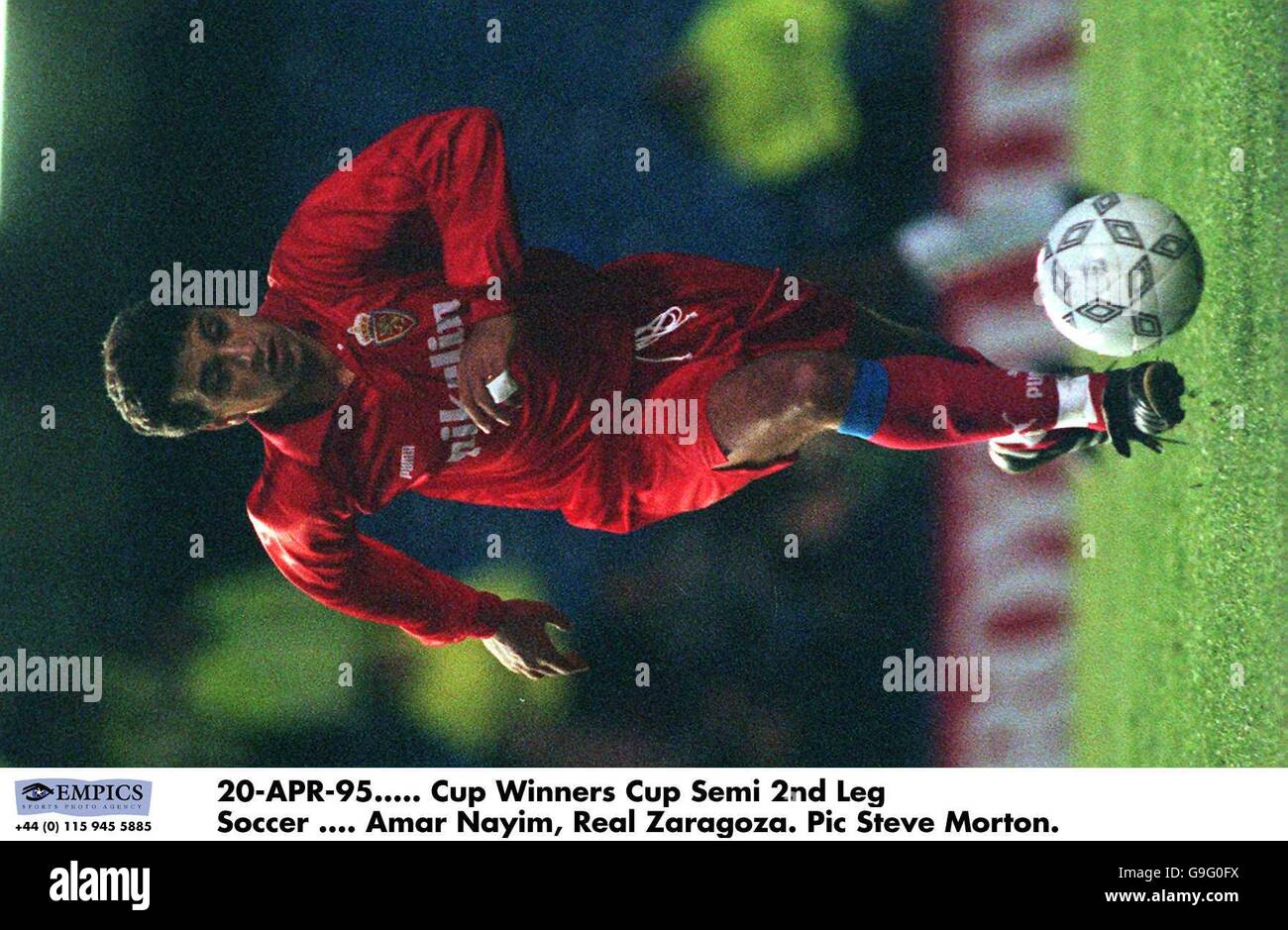 20 apr 95 cup winners cup semi 2nd leg soccer amar nayim hires stock