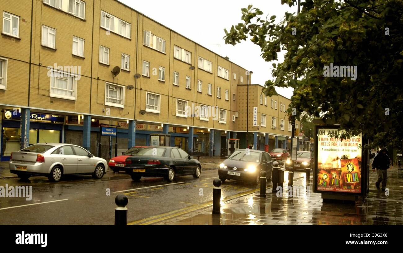 A general view of the parade of shops on Freemasons Road Peter