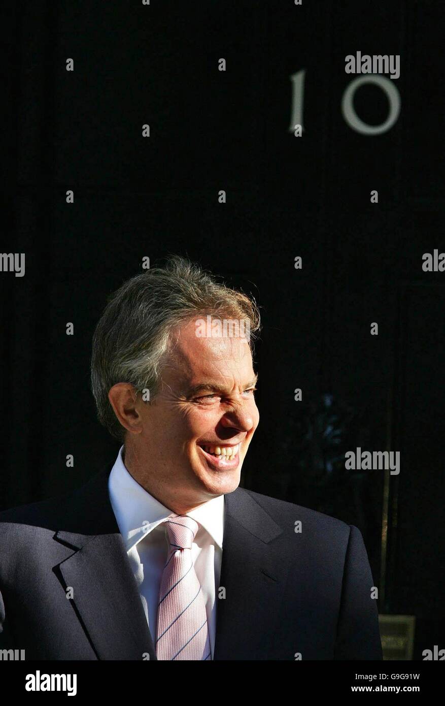 British Prime Minister Tony Blair outside Downing Street where he was