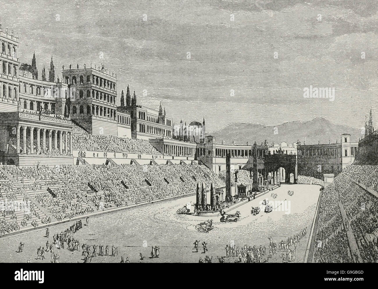 The Race course of the Circus Maximus, Rome Italy Stock Photo