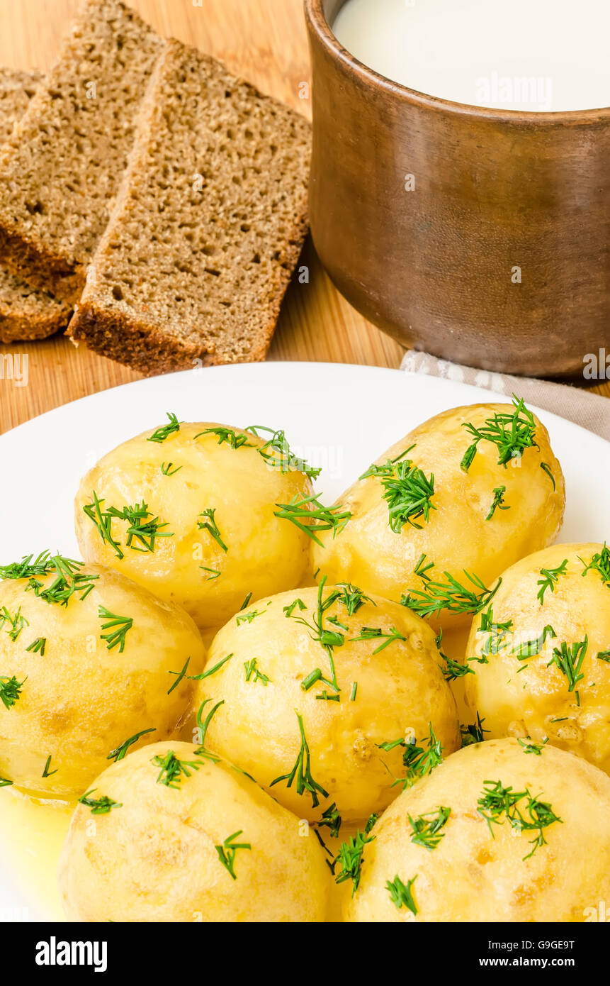 Traditional Ukrainian new potatoes, rustic food photography Stock Photo Alamy