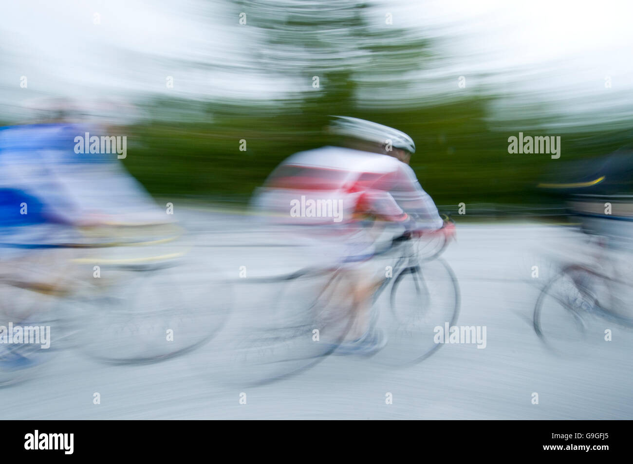 Slow motion image of a bike race Stock Photo - Alamy