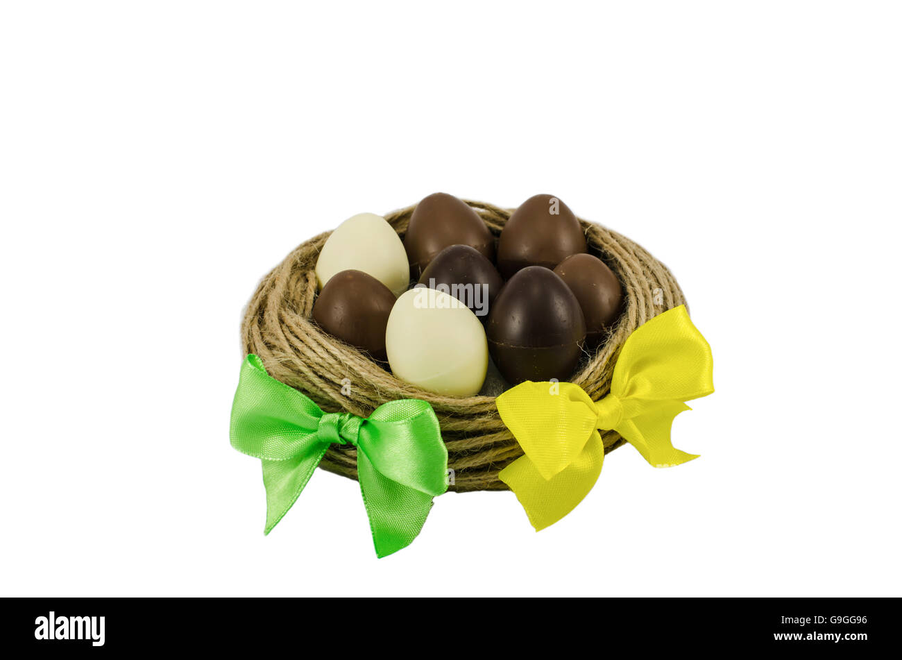 Nest with eggs isolated on white Stock Photo - Alamy