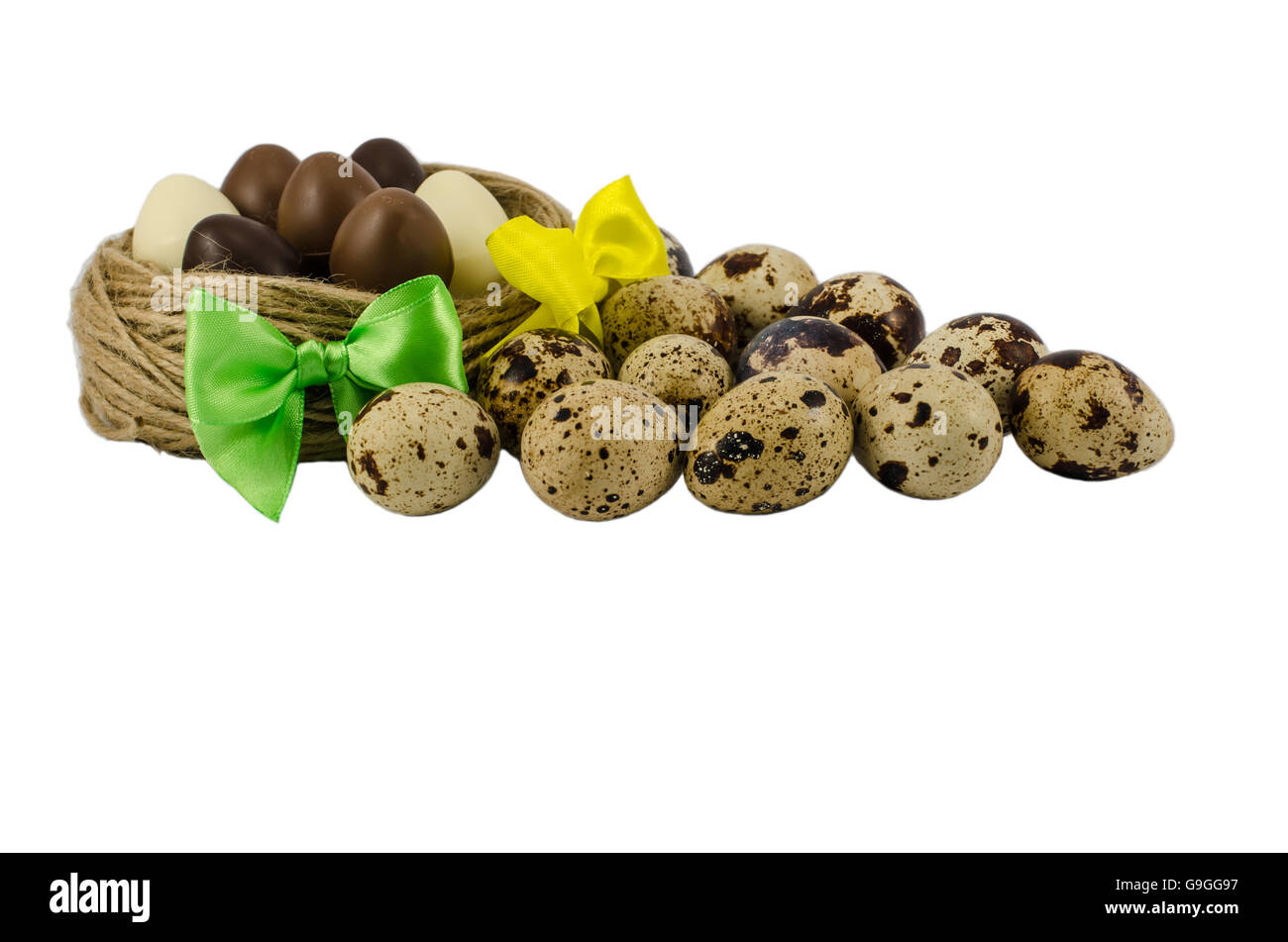Nest with eggs isolated on white Stock Photo - Alamy