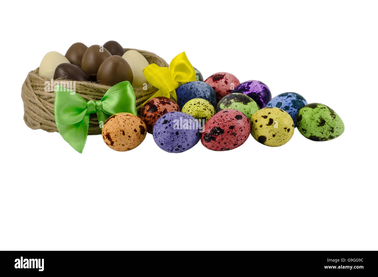 Nest with eggs isolated on white Stock Photo - Alamy