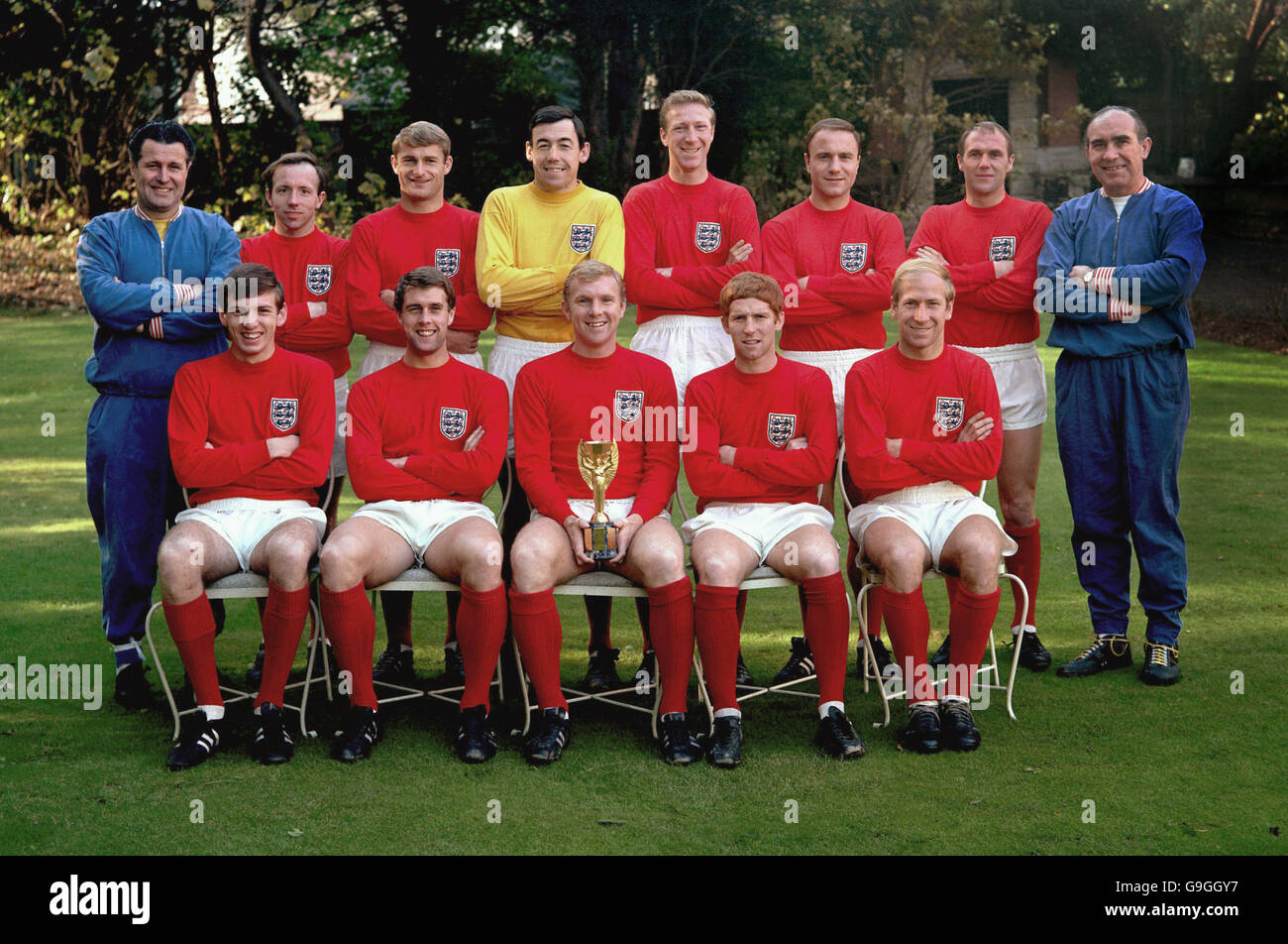 Soccer World Cup Winners 1966 England Team With World Cup Stock 