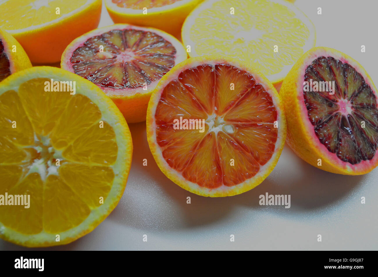 A group of oranges, lemons and blood oranges Stock Photo Alamy