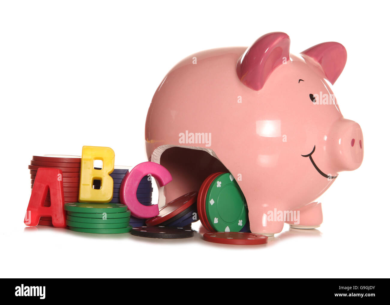 Gambling with our childrens education cutout Stock Photo