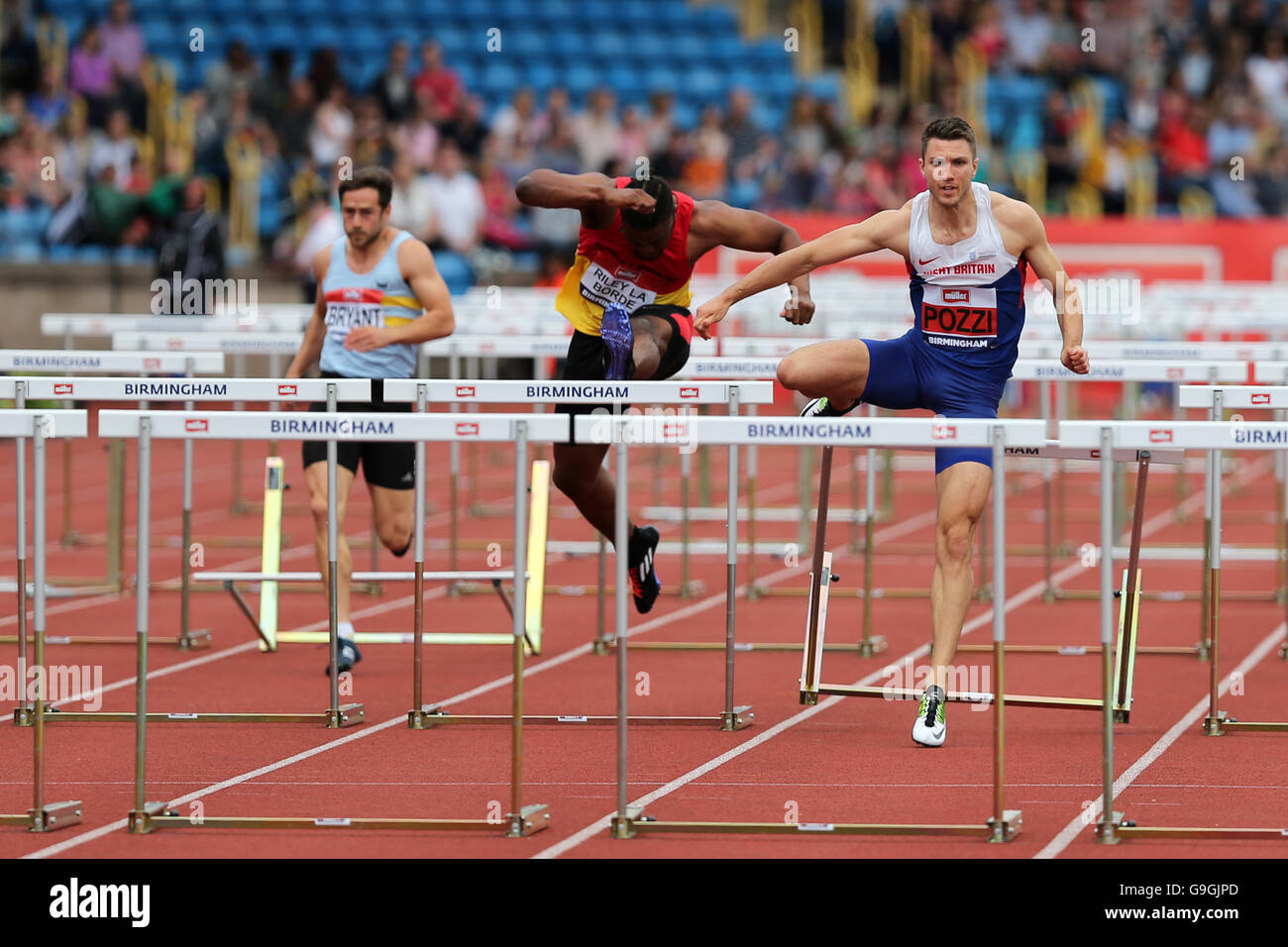 Men's 110m Hurdles Heat 1, 2016 British Championships, Birmingham
