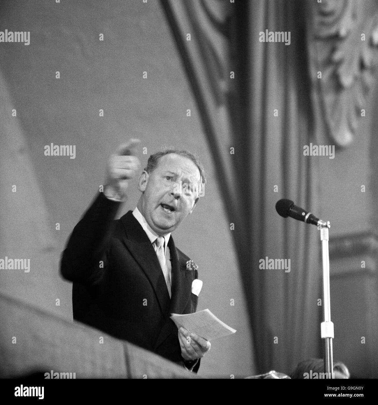 Opposition leader Hugh Gaitskell during his speech at the Sixtieth Annual Labour Party Conference at Blackpool. Stock Photo