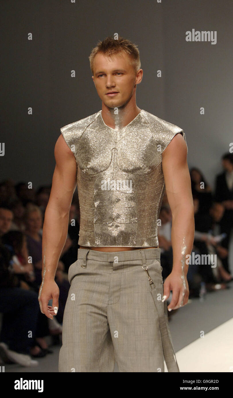 Model Named Rude A model wears a design from B-Rude during the Spring/Summer 2007 London ...