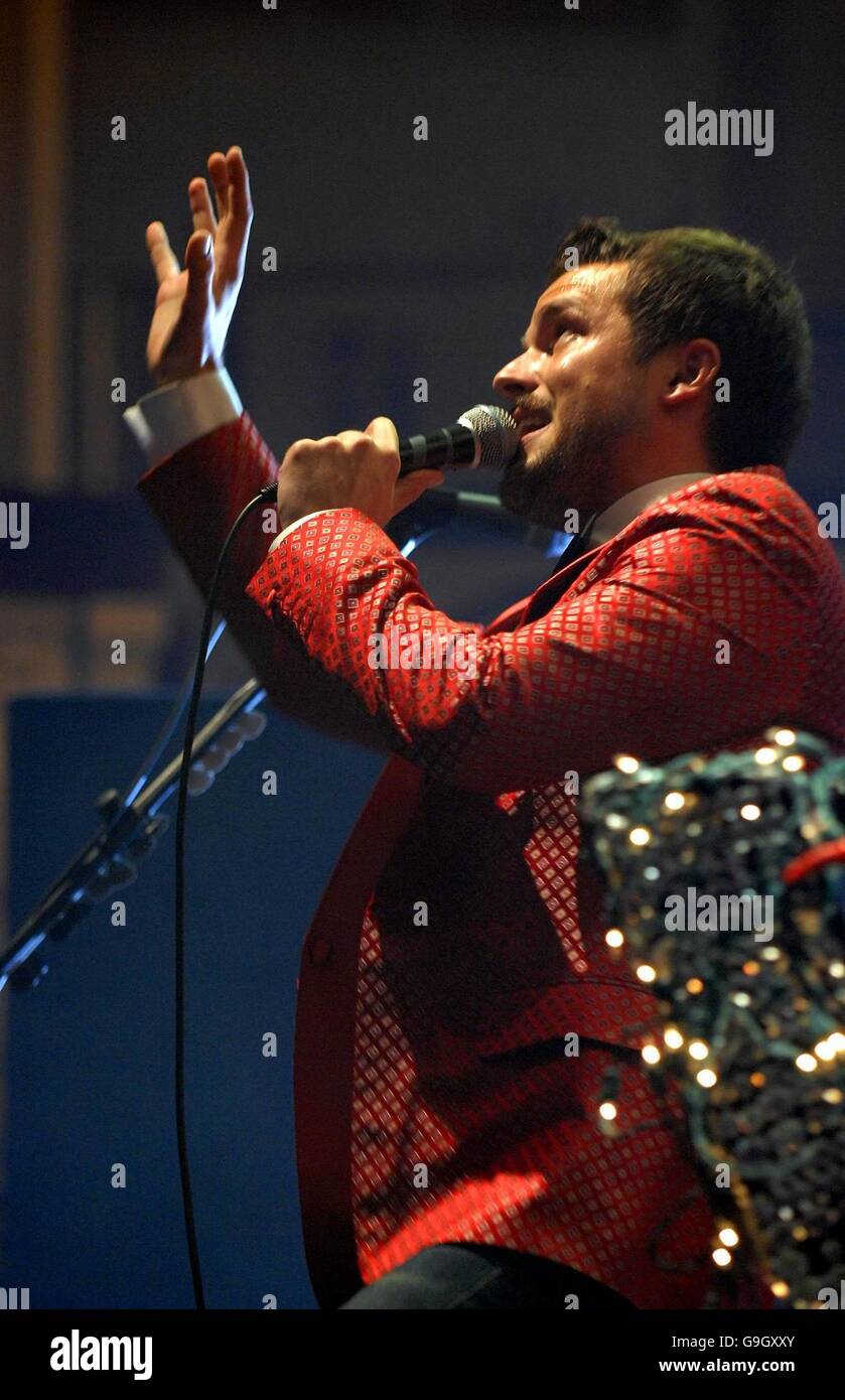 Brandon Flowers of The Killers performs in concert at the Empress Ballroom, Blackpool Stock