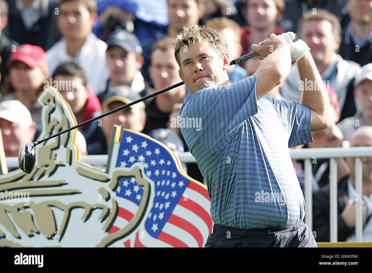 Golf - 36th Ryder Cup - Practice - The K Club. Lee Westwood, Europe Ryder Cup Team. Stock Photo