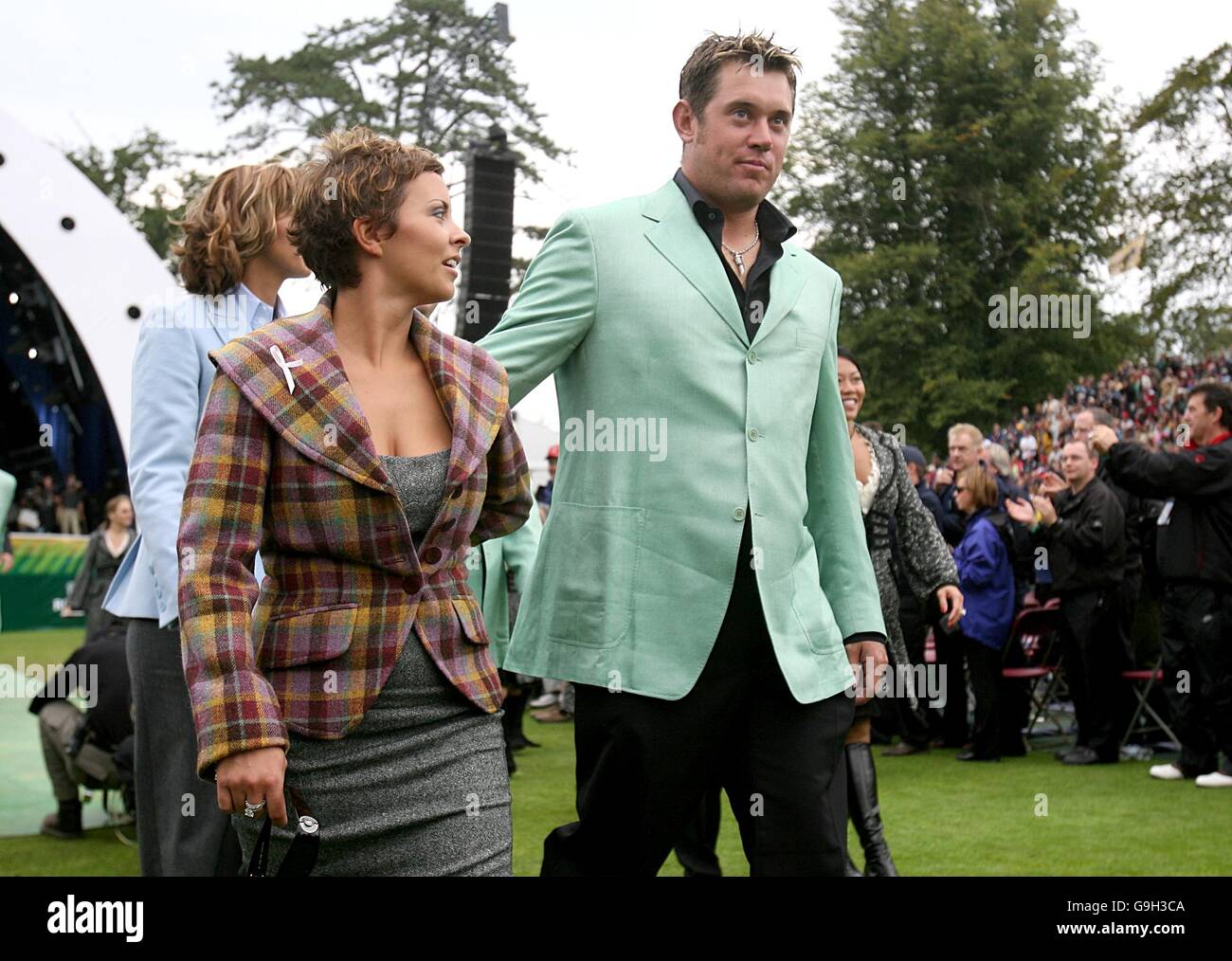 Golf - 36th Ryder Cup - Practice - The K Club. Lee Westwood with his wife. Stock Photo