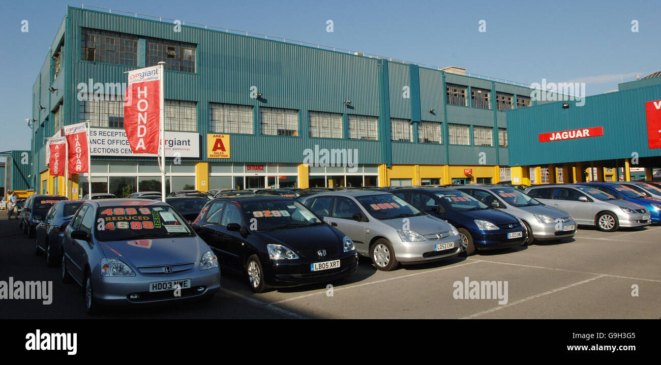 Cars sale on forecourt used car supermarket cargiant hires stock