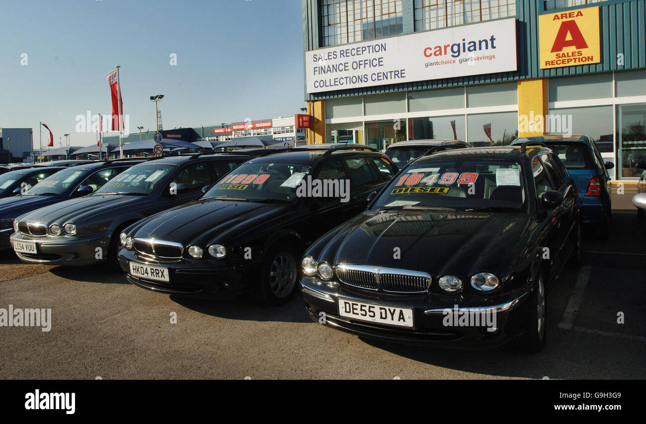 Cars sale on forecourt used car supermarket cargiant hires stock