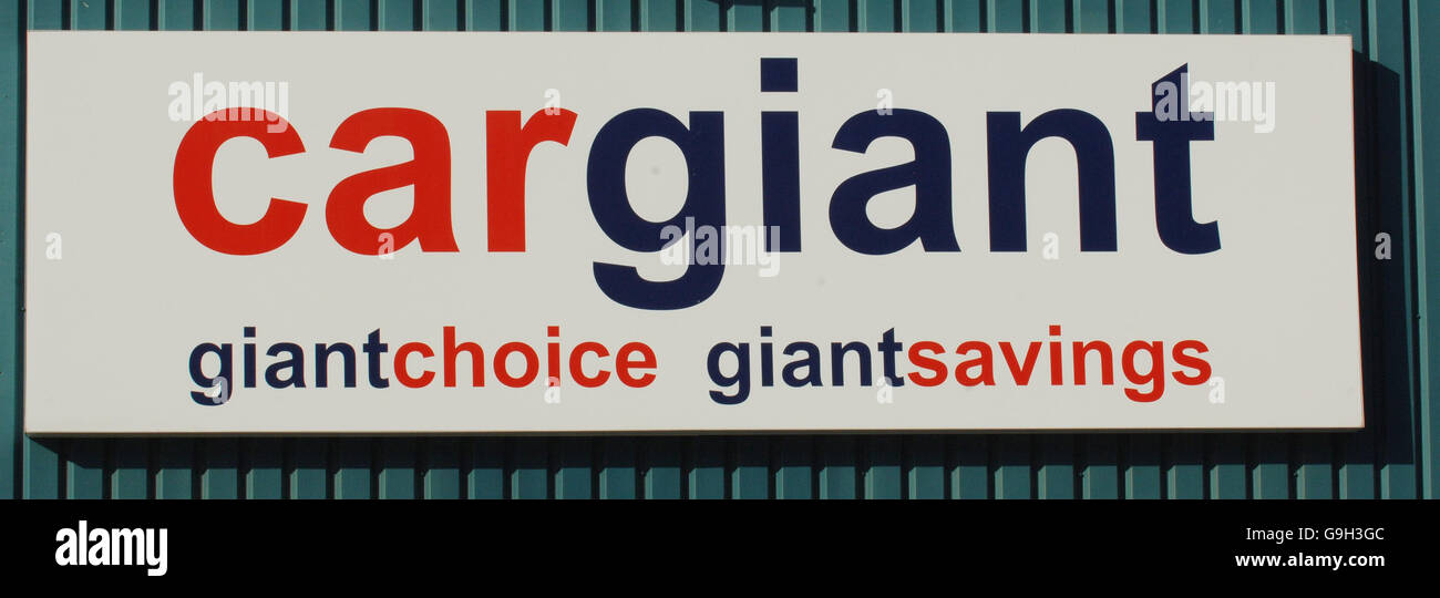 Generic stock picture Forecourt logo at used car supermarket CarGiant