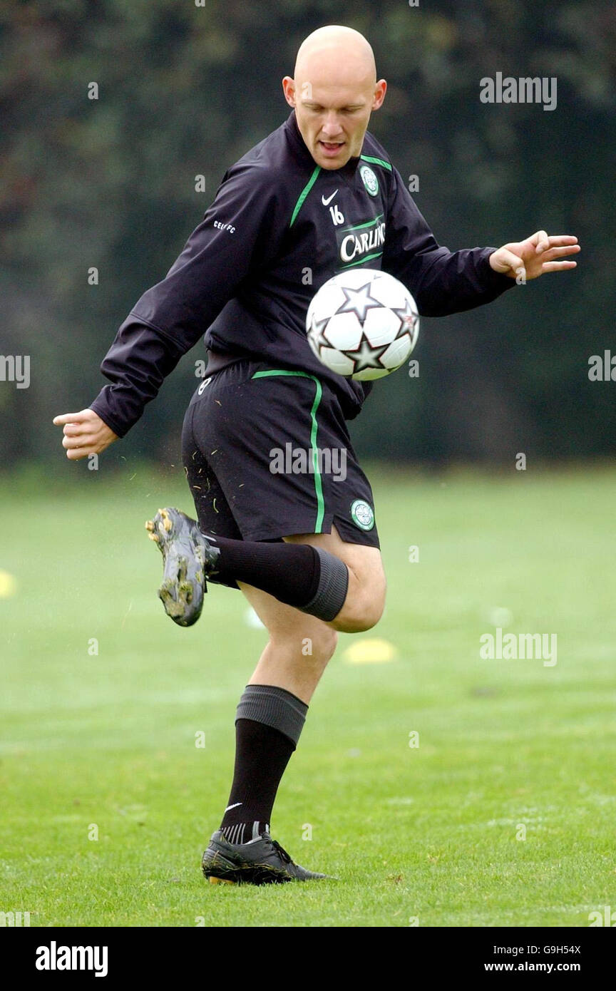 Soccer Celtic training Barrowfield training ground Stock Photo Alamy