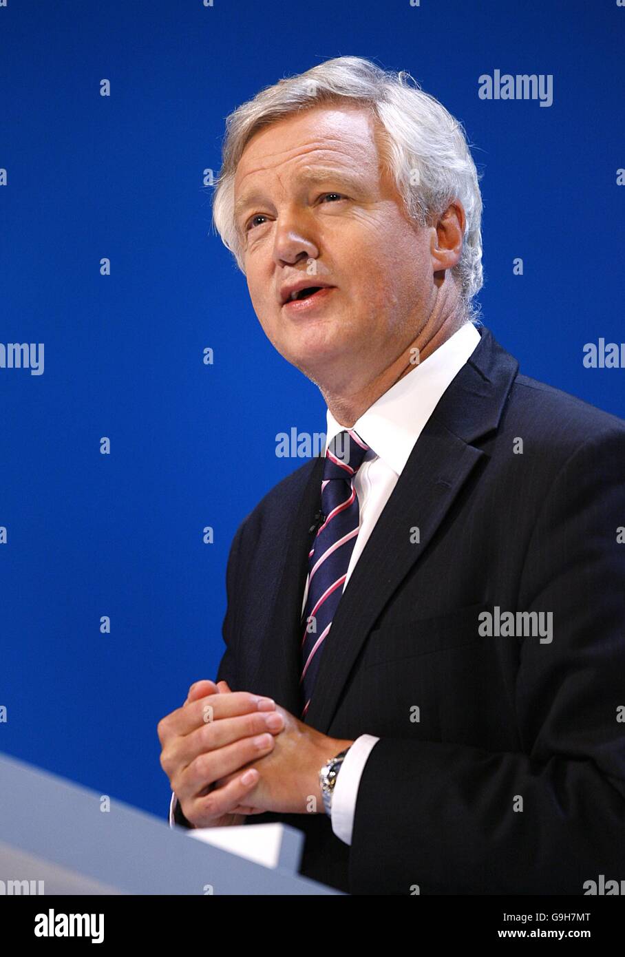 Shadow Home Secretary, David Davis speaking at the conference Stock