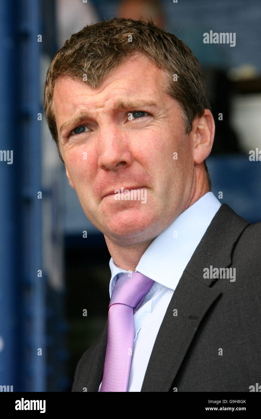 Stockport County's manager Jim Gannon. Stockport County's manager Jim