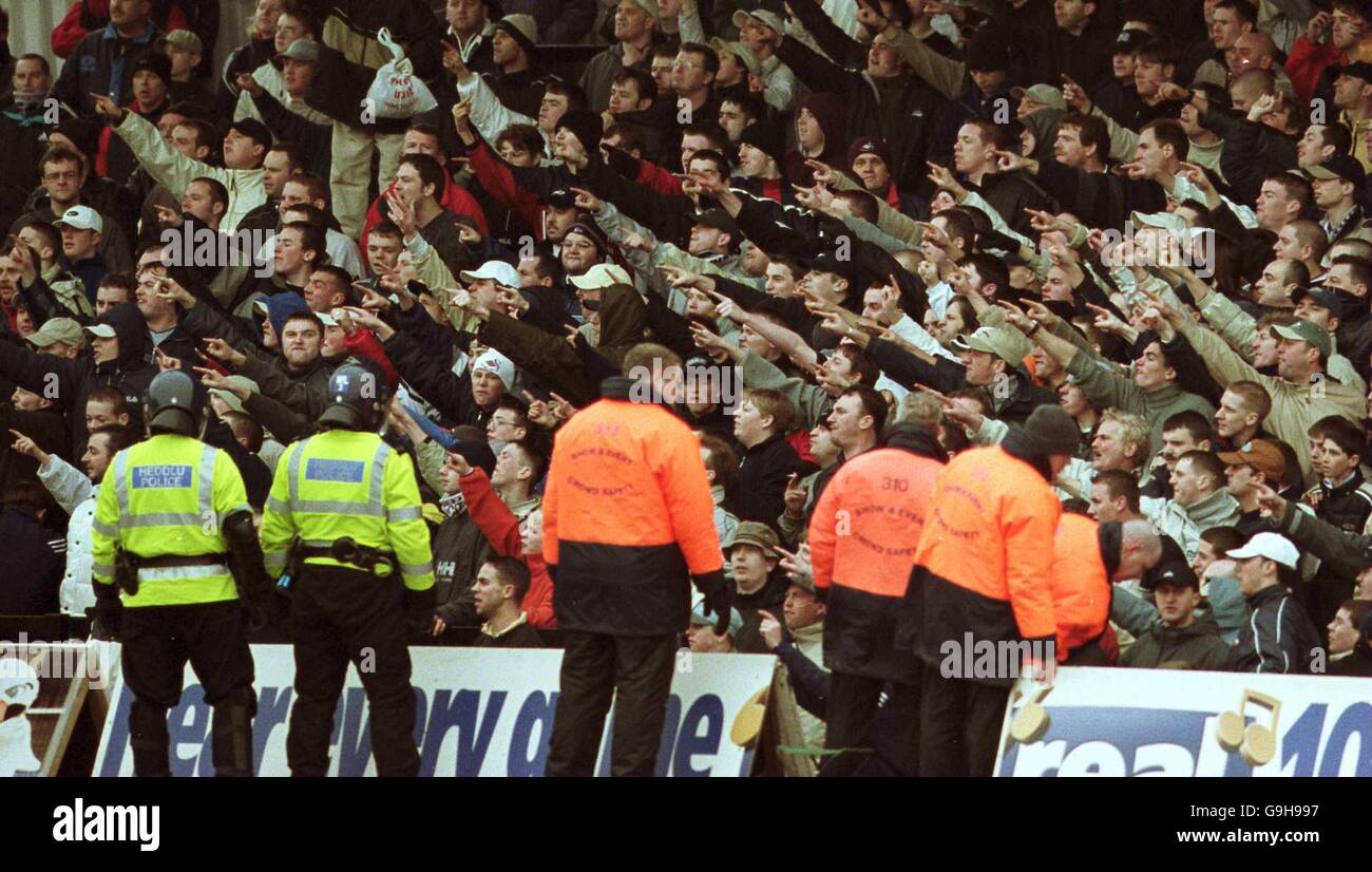 Soccer - Nationwide League Division Two - Swansea City v Millwall. Millwall  fans taunt the Swansea City fans Stock Photo - Alamy