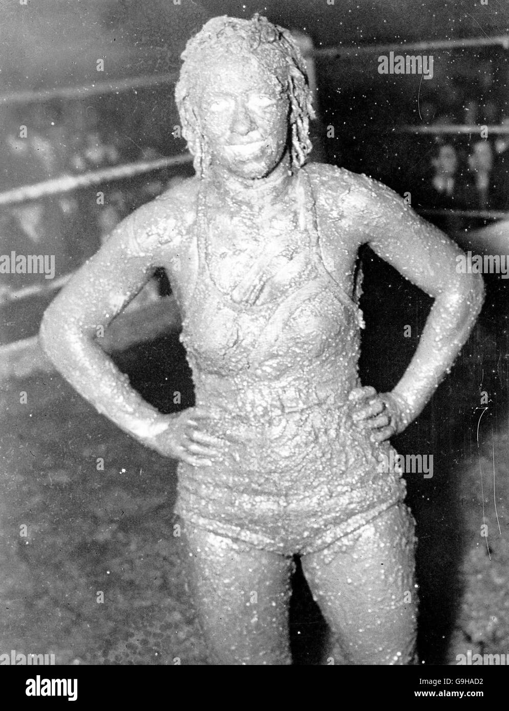 Mud Wrestling Stock Photo