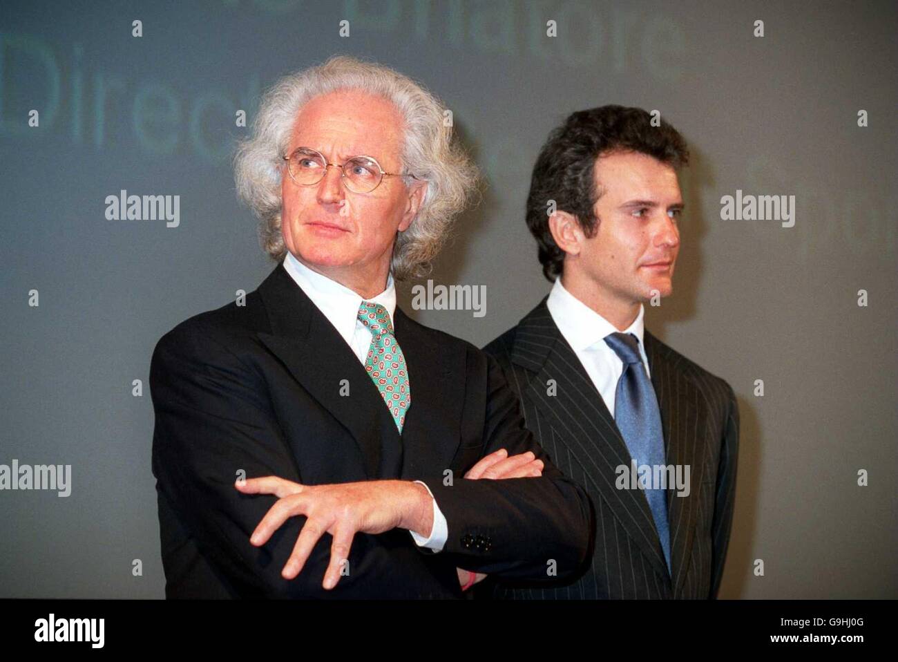 Luciano Benetton waits, alongside his son Alessandro, to make his speech  Stock Photo - Alamy
