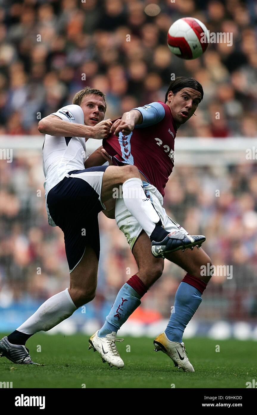 Tottenham hotspurs calum davenport and aston villas juan pablo angel hi