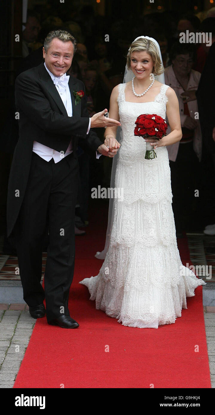 River Dance star Michael Flatley and his wife Niamh O'Brien leave St