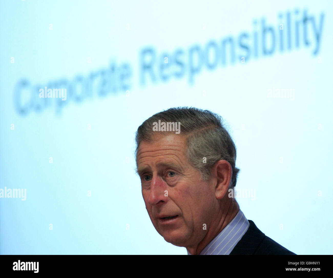 The Prince of Wales speaks the Treasury building in central London