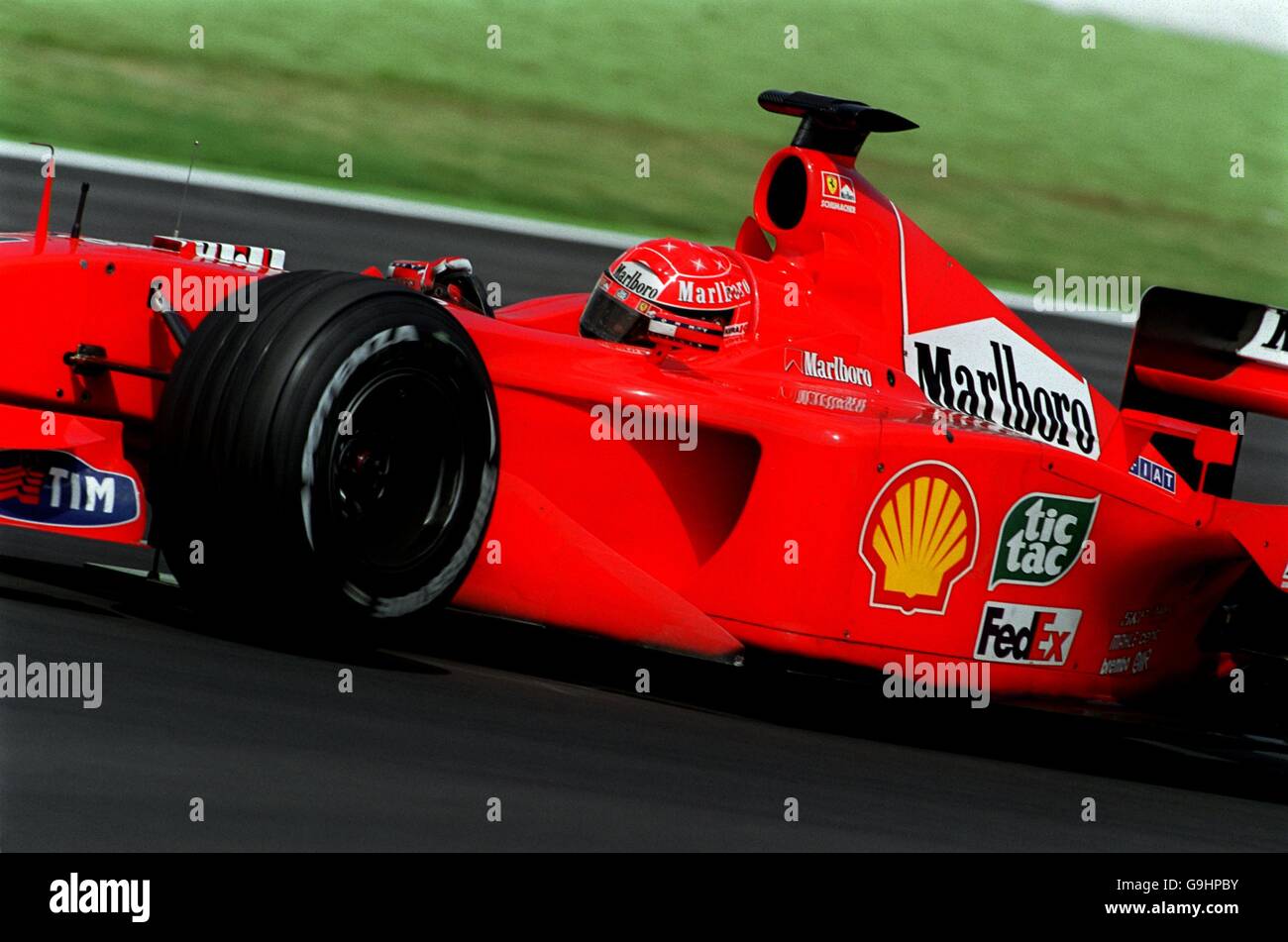 Michael Schumacher setting the fastest time during Qualifying for the