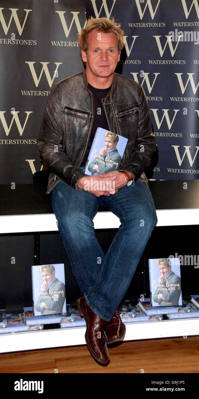 Celebrity TV chef, Gordon Ramsay signs copies of his autobiography