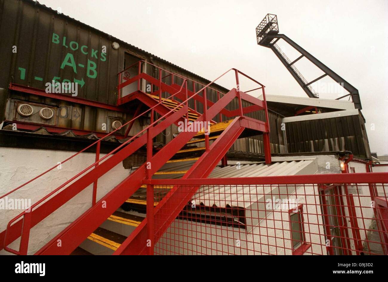 Soccer - Nationwide League Division Two - Swansea City v Millwall. The stairway leading to blocks A and B at Swansea City's Vetch Field ground Stock Photo