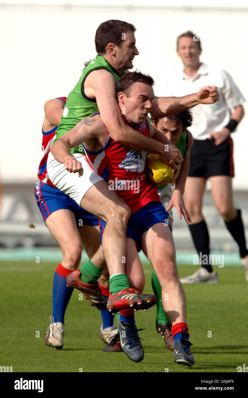 Australian football action full length hi-res stock photography and ...