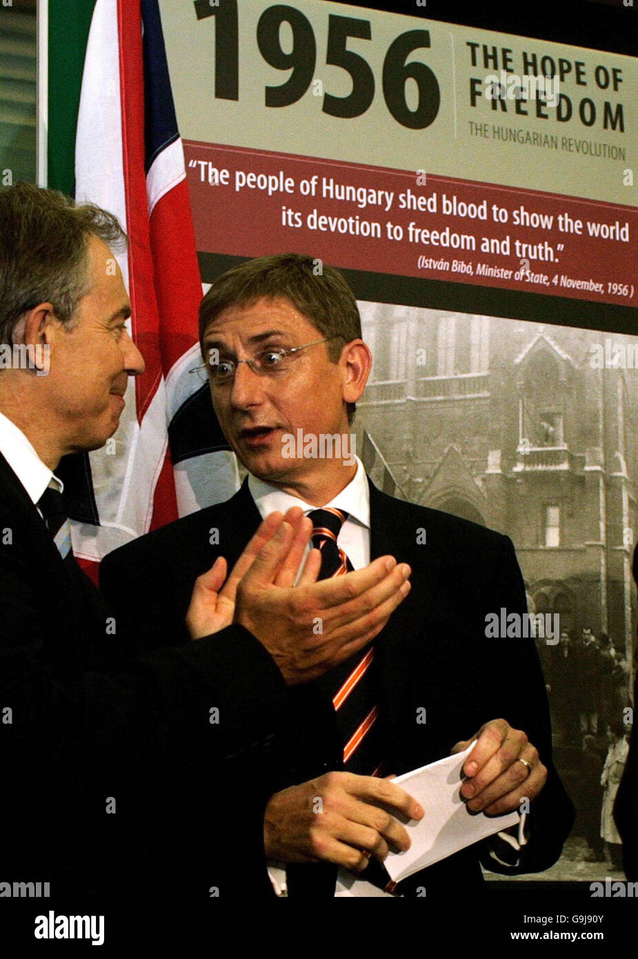 Prime Minister Blair with Hungarian Ferenc Gyurcsany Stock Photo