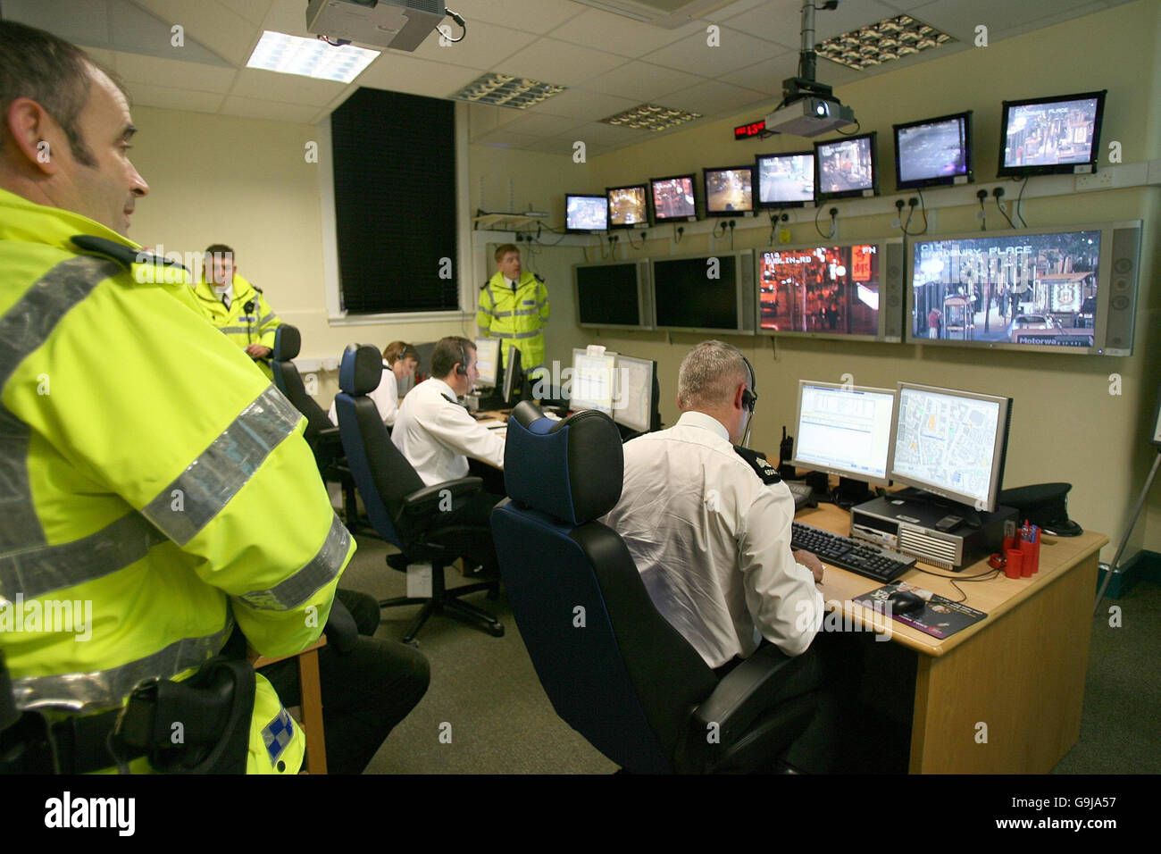 The police control room at Musgrave street Police station, as up to 30 ...