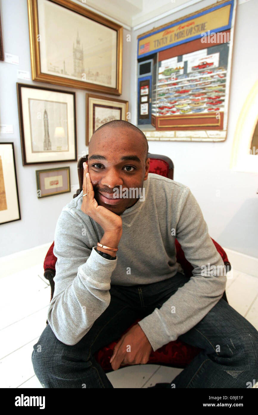 Autistic artist opens his own art gallery Stock Photo