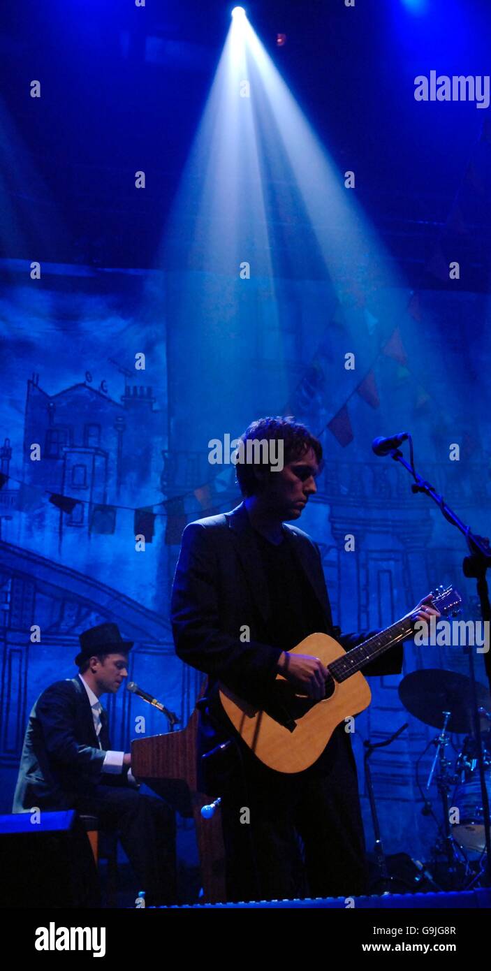 The Good, The Bad and The Queen performs during the inaugural BBC Electric Proms season at the Roundhouse in north London. Stock Photo