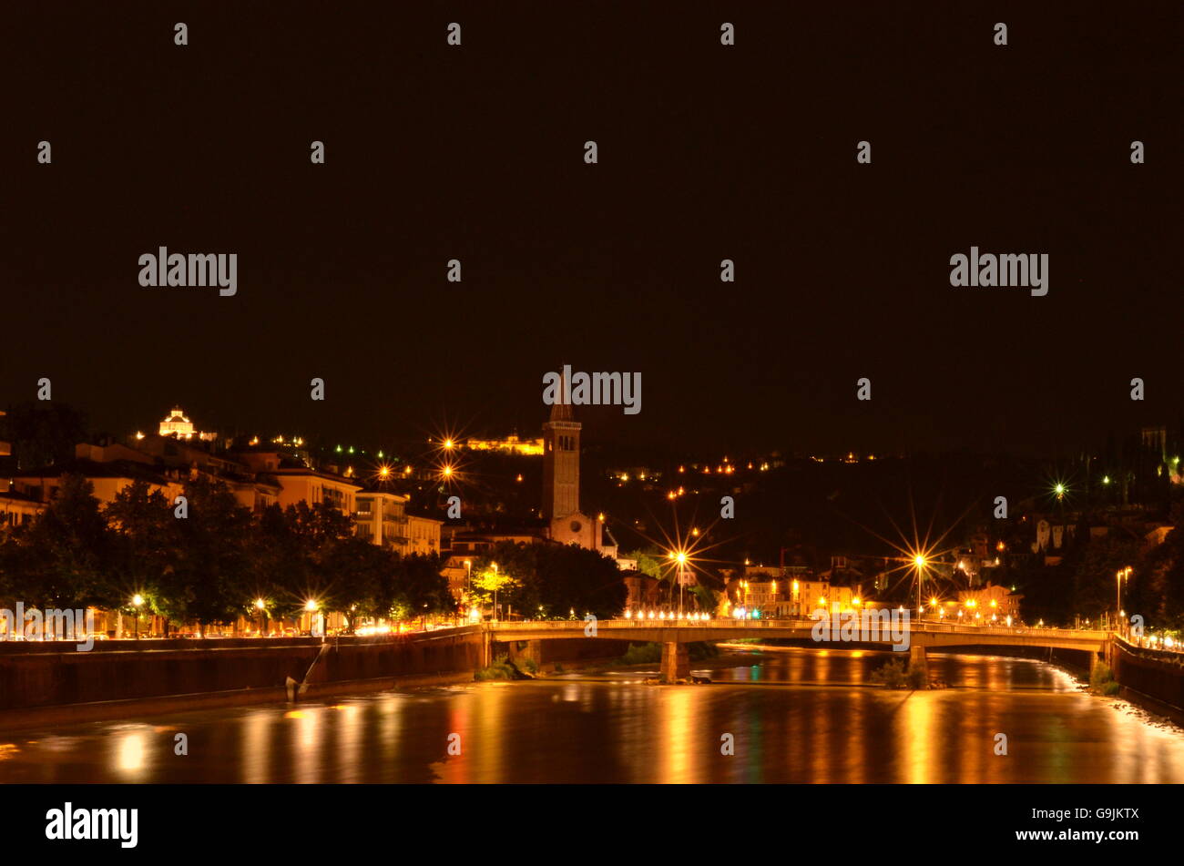 Verona at night Stock Photo - Alamy