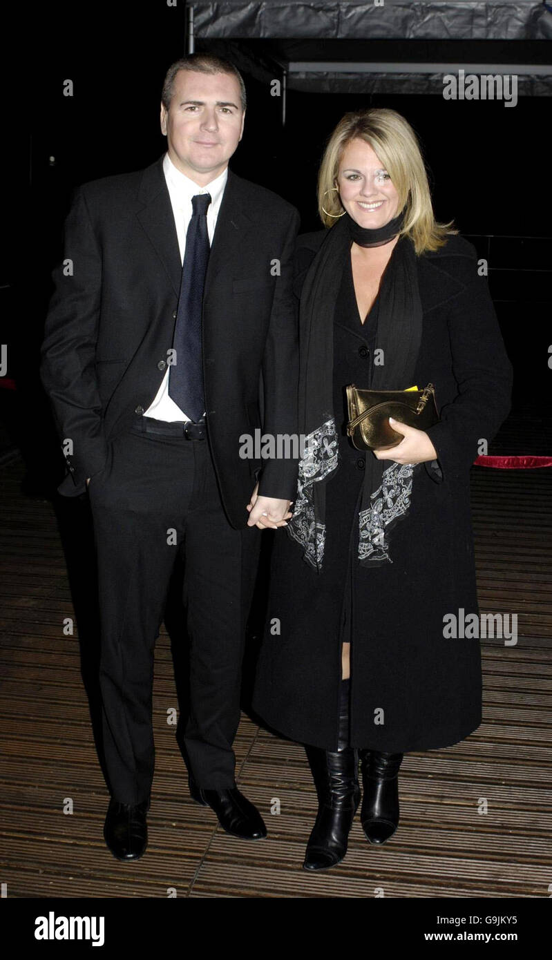 Sally Lindsay of Coronation Street arrives with a unidentified man at the National Youth Theatre Gala Fundraising Dinner at Batersea Evolution in London. Stock Photo